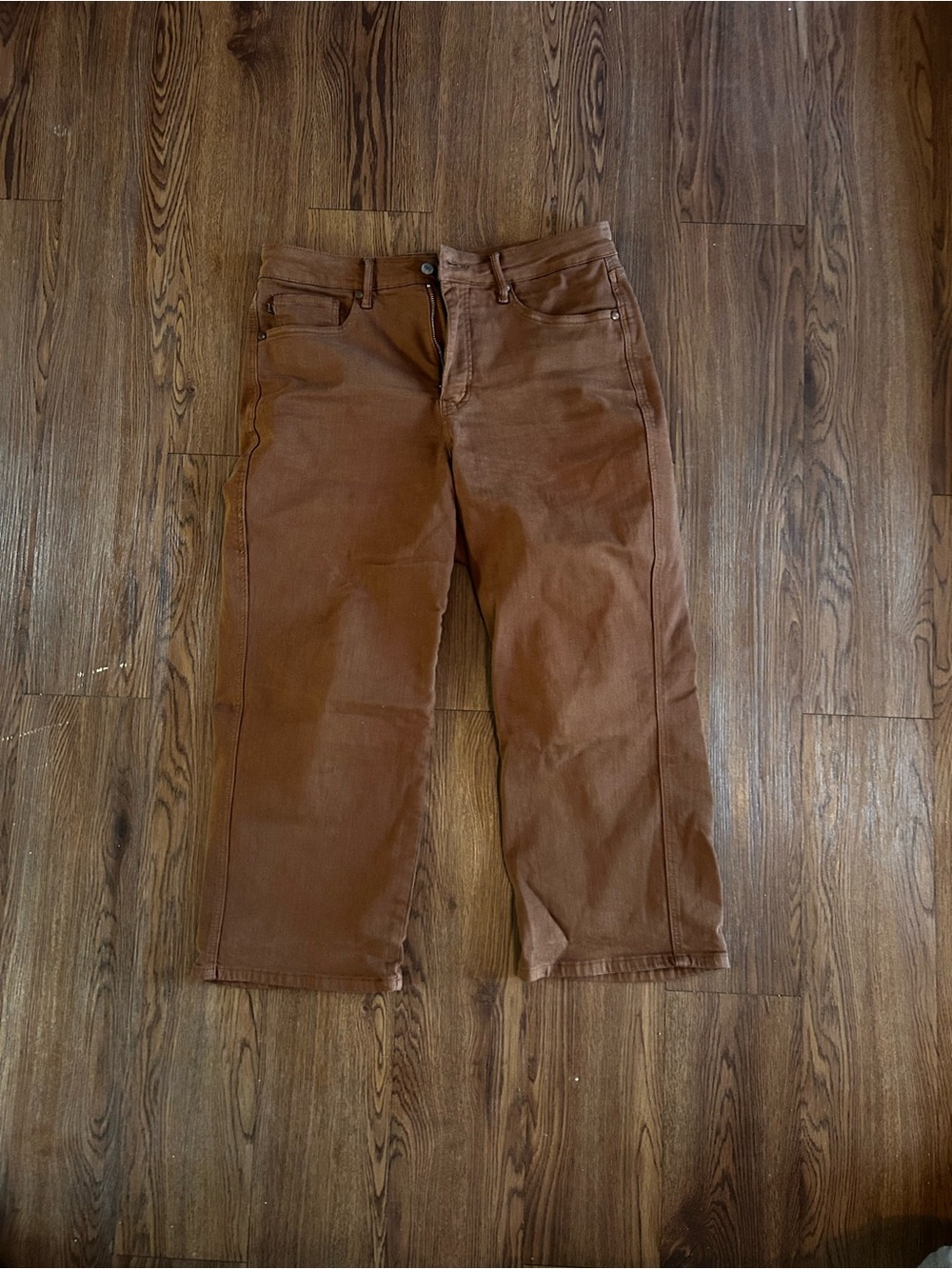 Judy Blue Cropped Wide-Leg Pants in Brown
